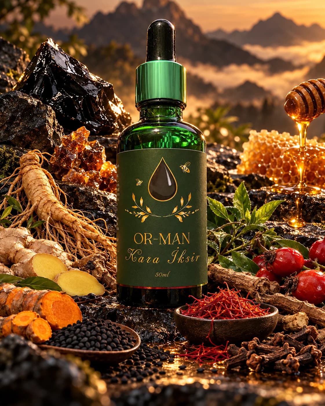 OR-MAN Kara İksir Mumiyo (Shilajit İçerikli Sıvı Ekstrakt)