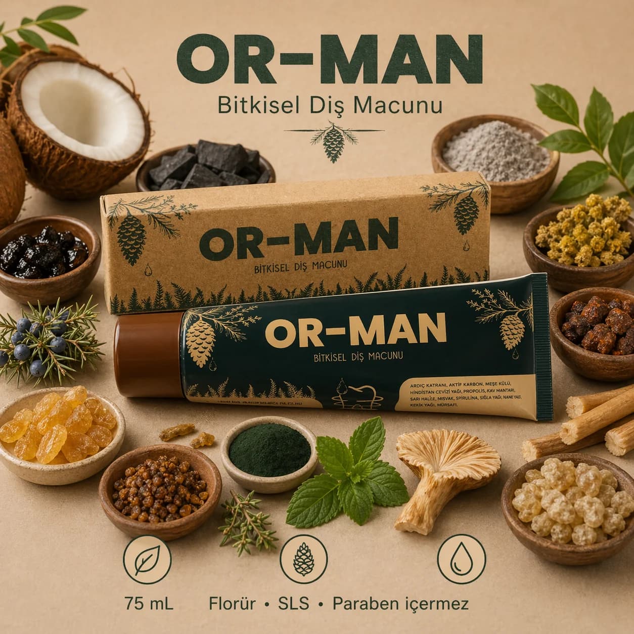 OR-MAN Bitkisel Diş Macunu