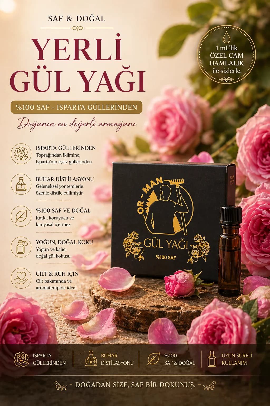 Saf Yerli Gül Yağı