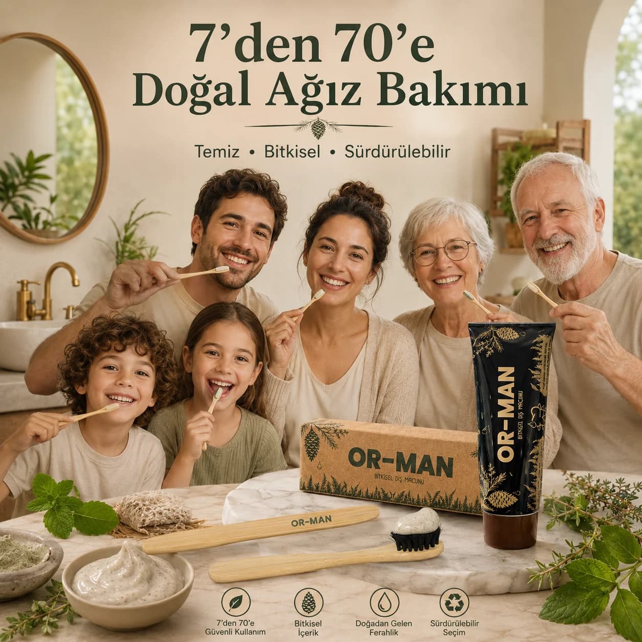 OR-MAN Bitkisel Diş Macunu